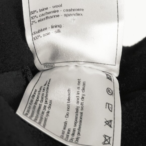 Chanel Black Wool-Blend Panelled A-Line Knee-Length Skirt - Picture 10 of 11